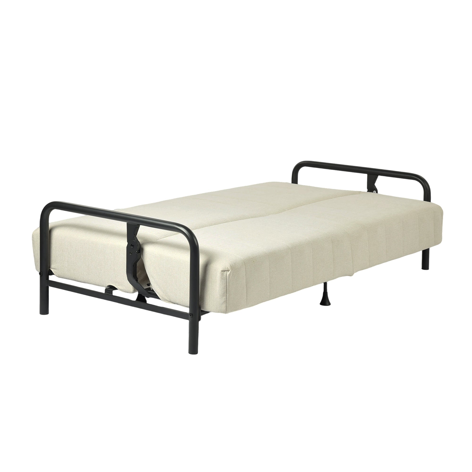 CLICKO 78.7" Modern Cream Fabric 3-Seat Sofa with Adjustable Backrest