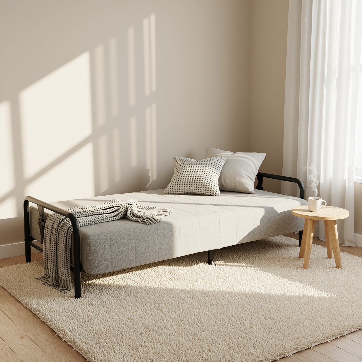 Homy Casa CLICKO 78" 3 Seater Sofa Bed Convertible Sleeper, Grey, Open Box