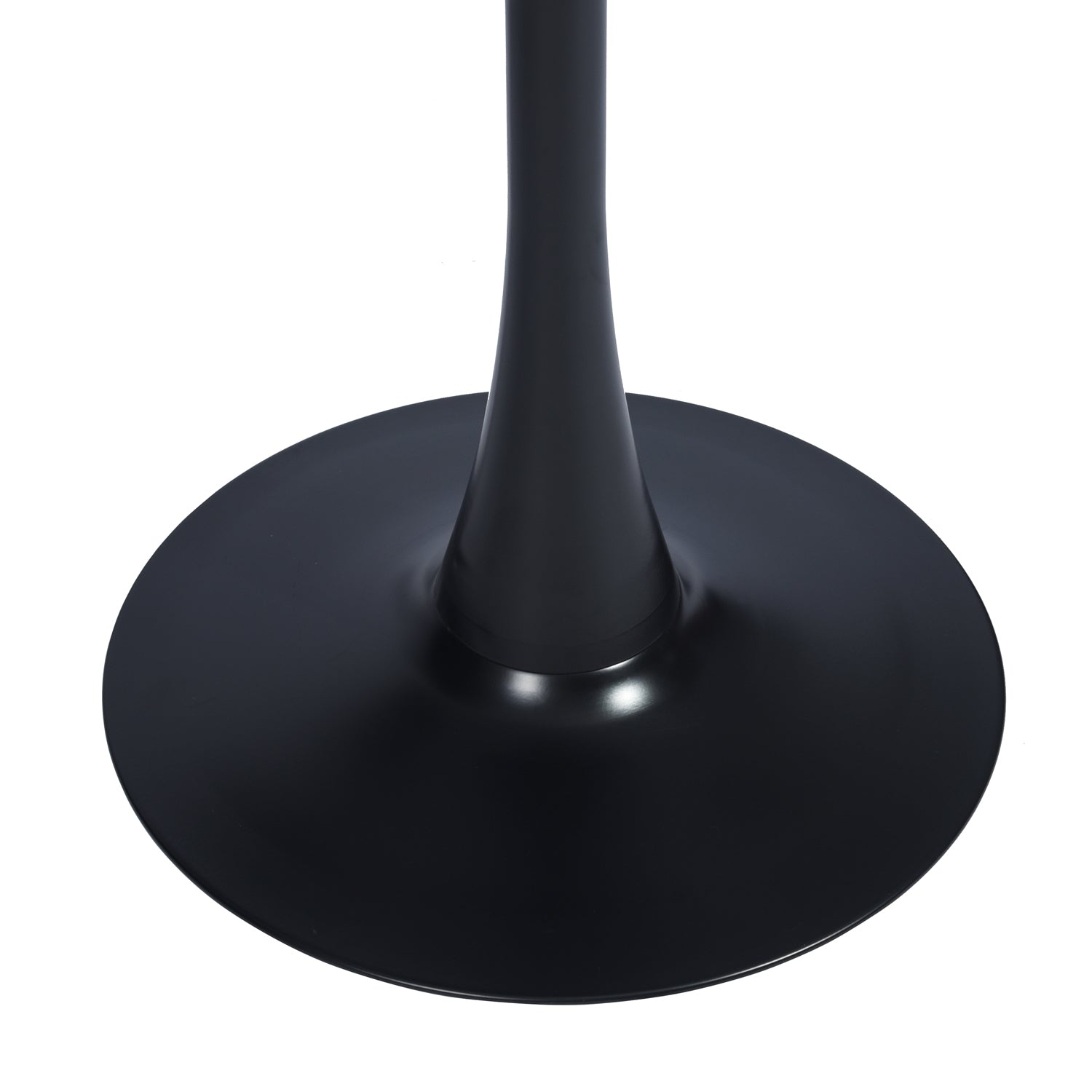 Homy Casa Clift 31. 5" Accent Round Table with Metal Frame in Black