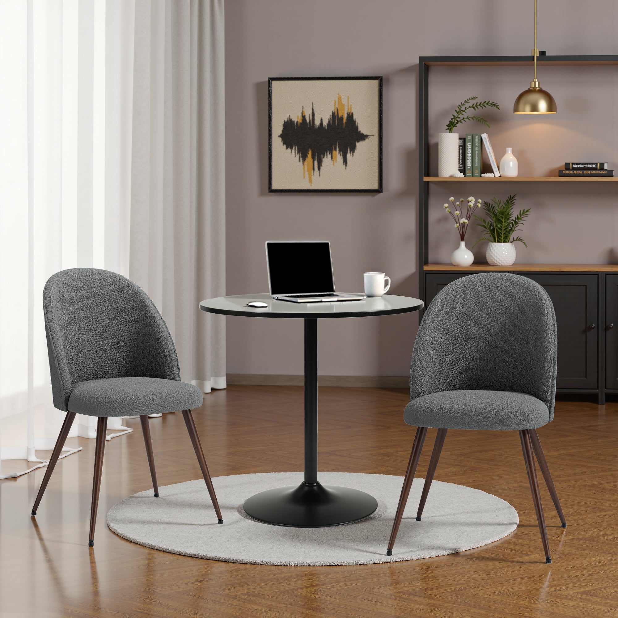 Homy Casa Clift NL 31.5” Round Dining Table with Metal Base