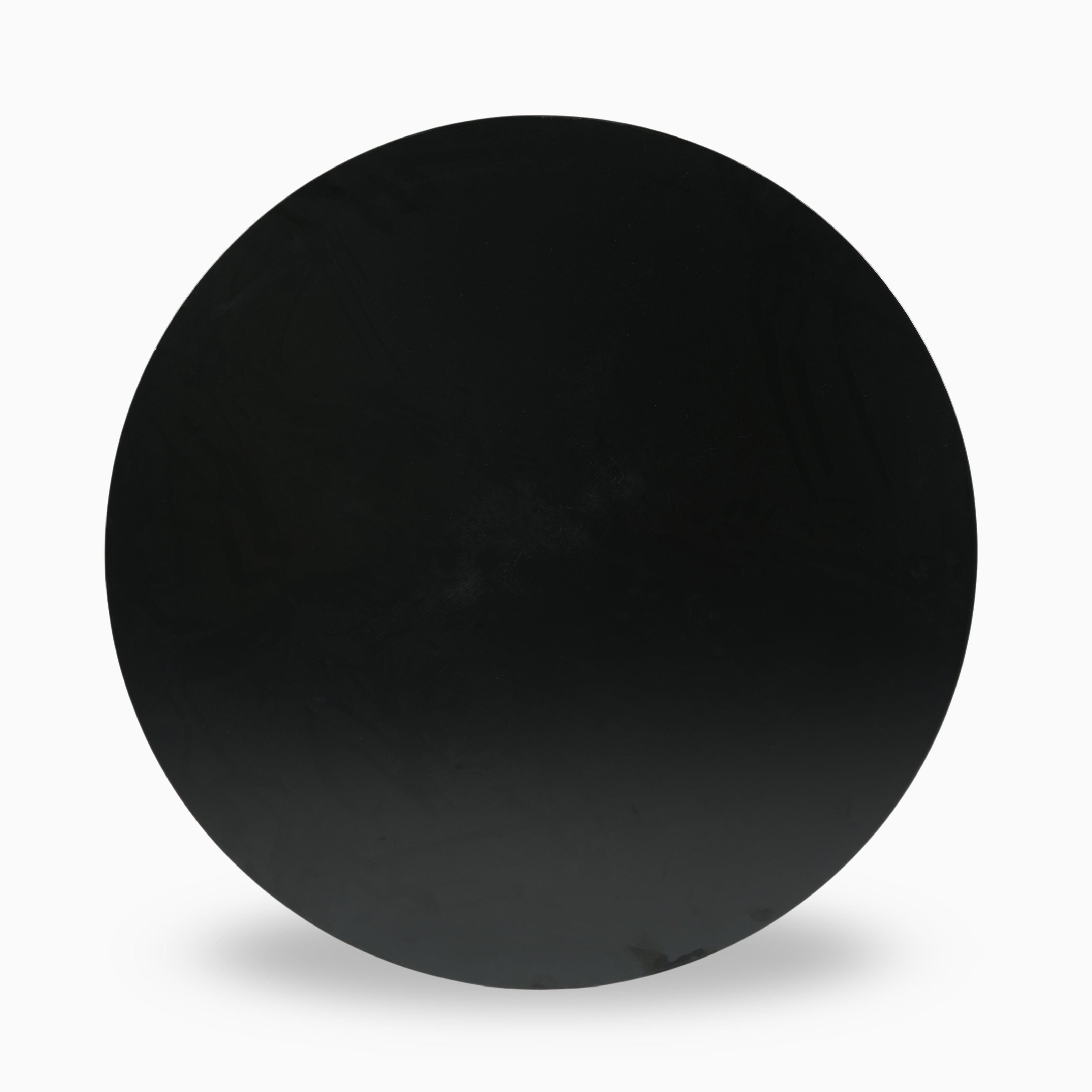 Homy Casa Clift 31. 5" Accent Round Table with Metal Frame in Black