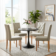 Clift 5 Piece Dining Table Set 31.5” Table with 4 Douro Upholstered Chairs,Beige