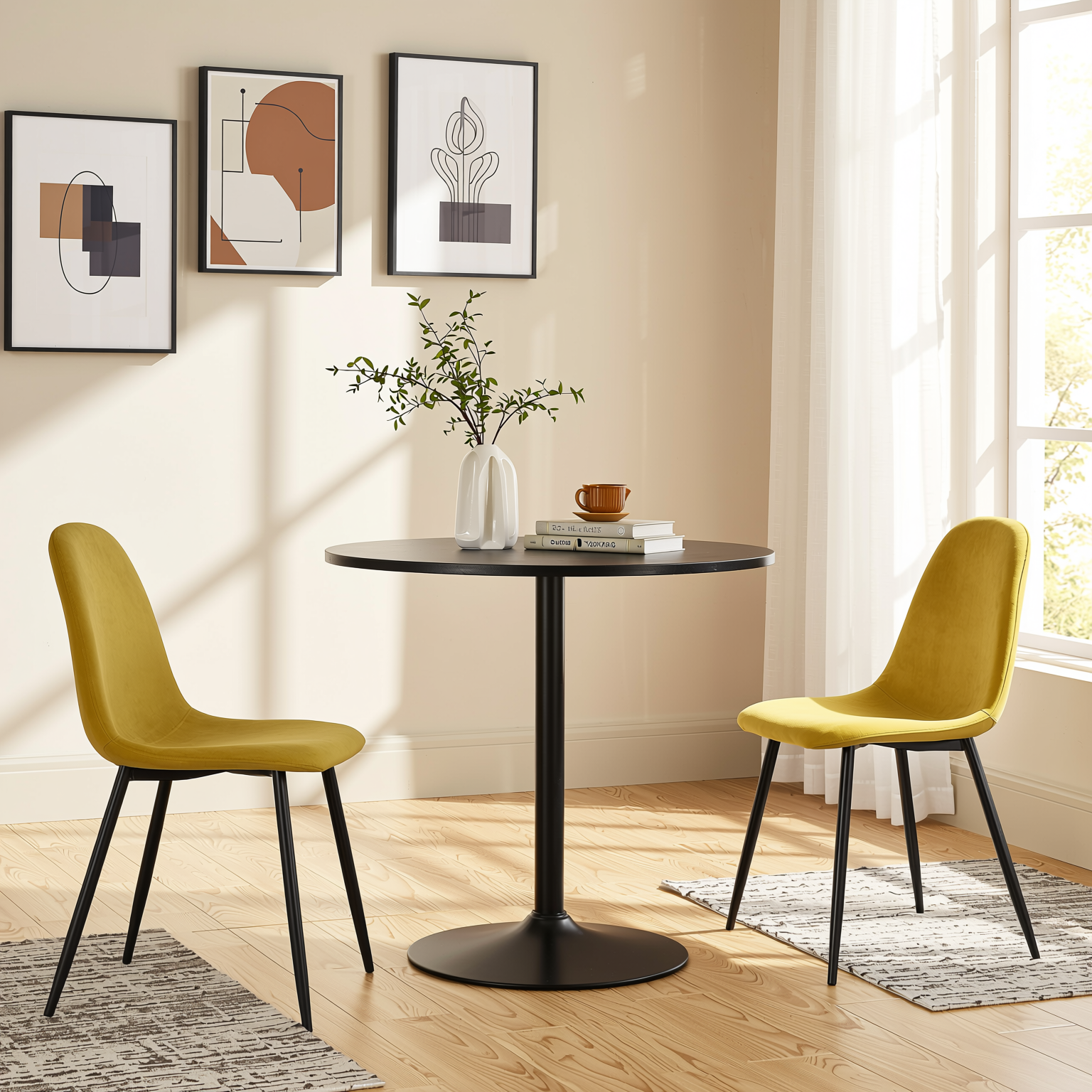 Celso Living Room Classic Design Wood painting Metal Leg Coffee Table