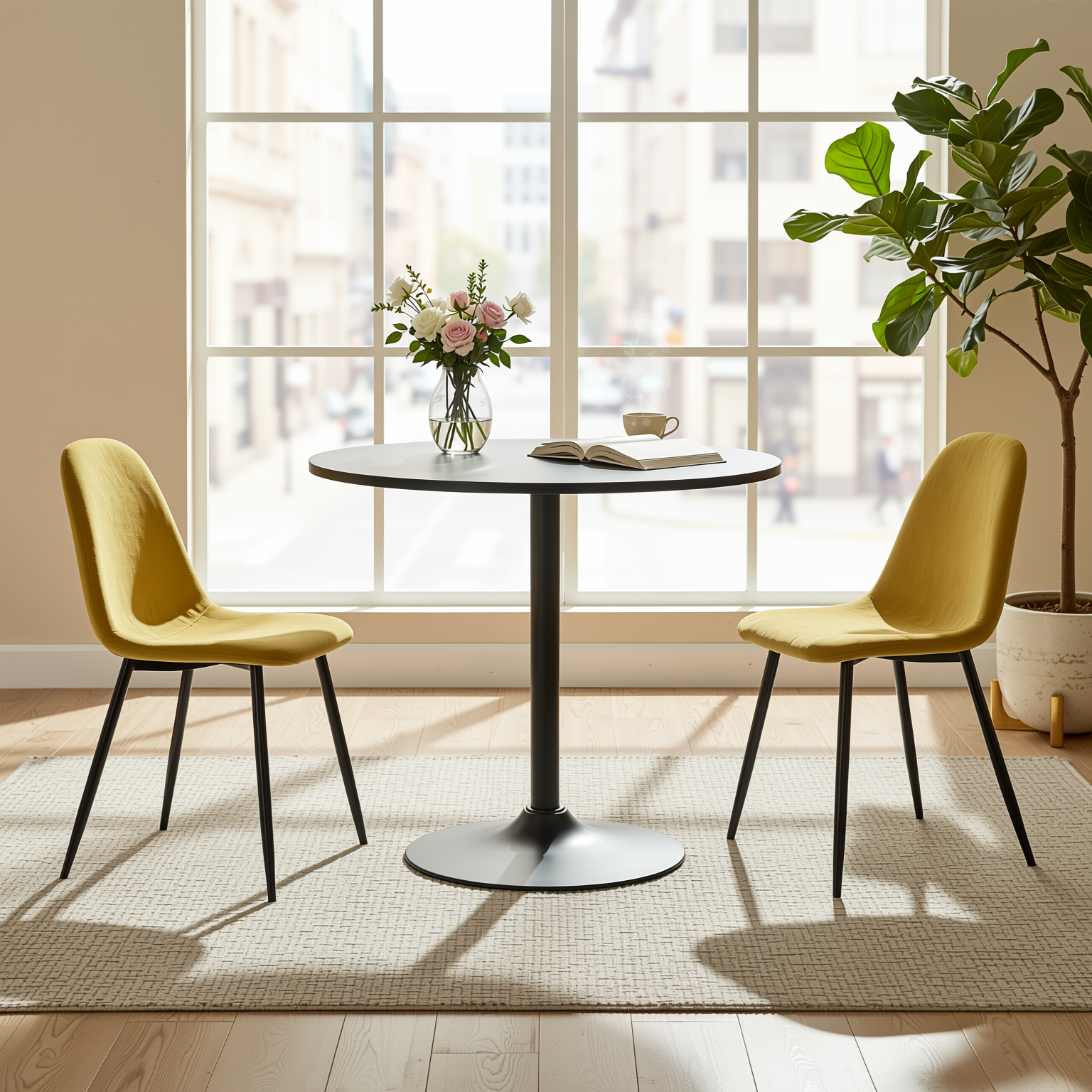 Celso Living Room Classic Design Wood painting Metal Leg Coffee Table
