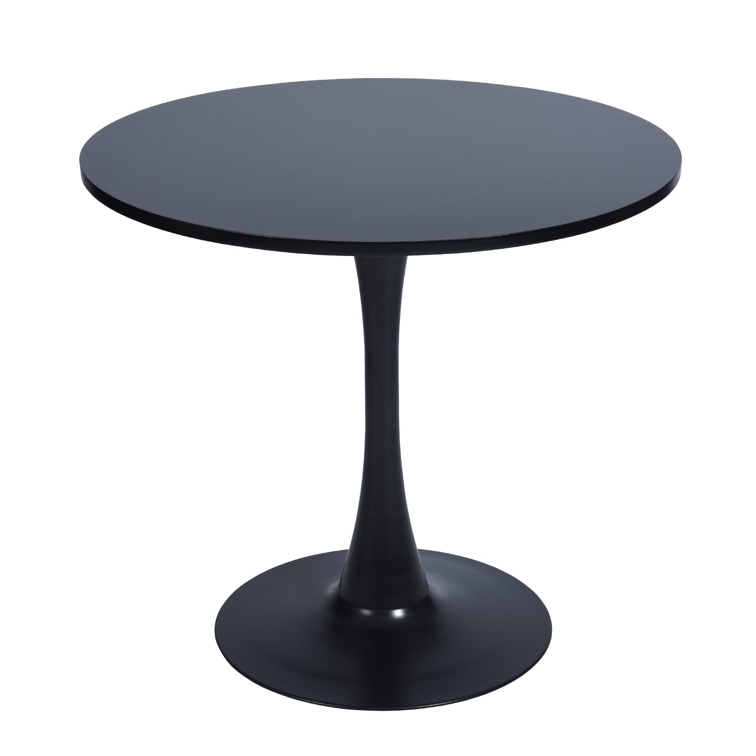 Homy Casa CLIFT+CHARLTON 5-Piece Dining Set 31.5” Black Dining Table with 4 Brown Suede Chairs