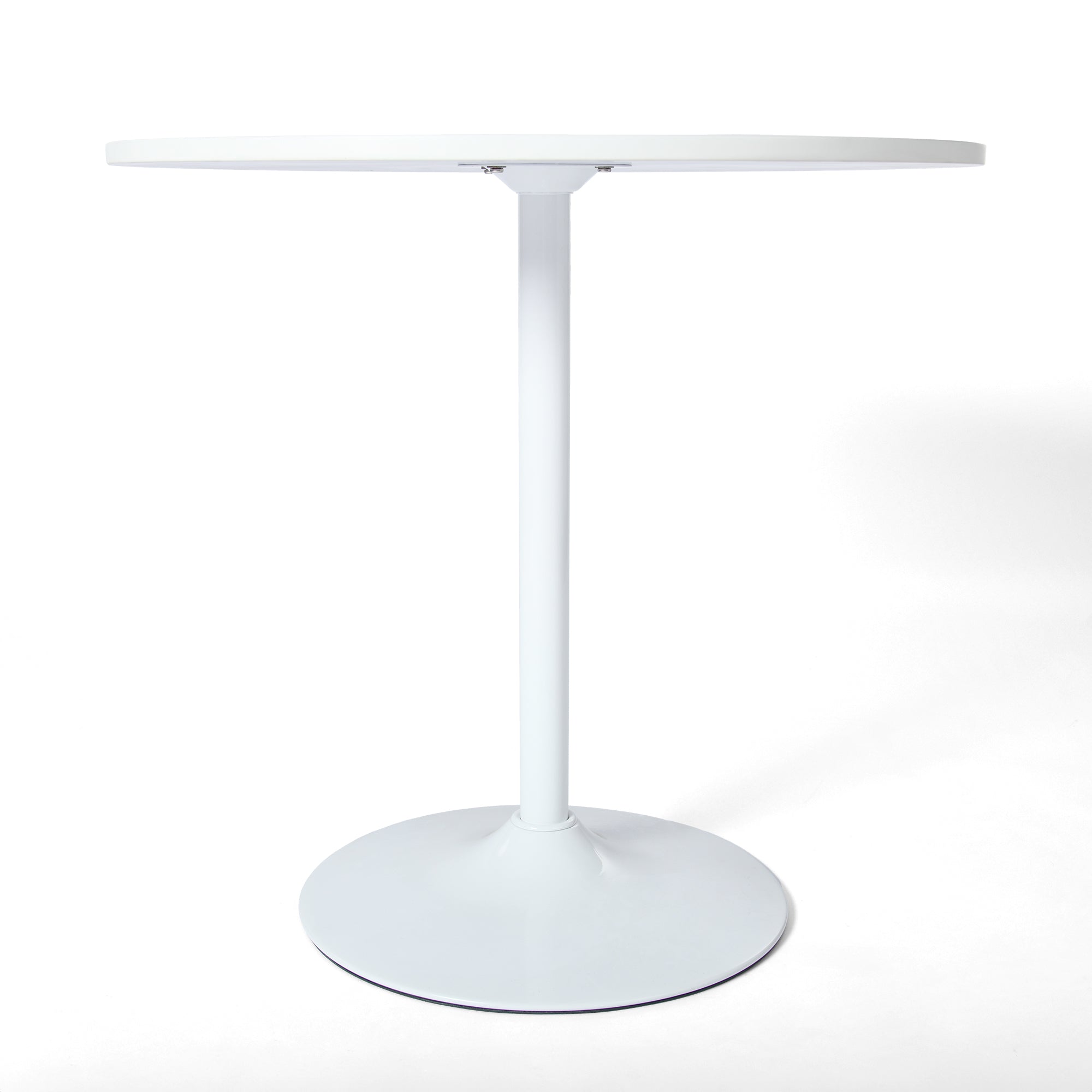 Homy Casa CLIFT+MAYFAIR 3PC Dining Set 31.5” Round White Table with 2 MAYFAIR Beige Upholstered Chairs Open Box