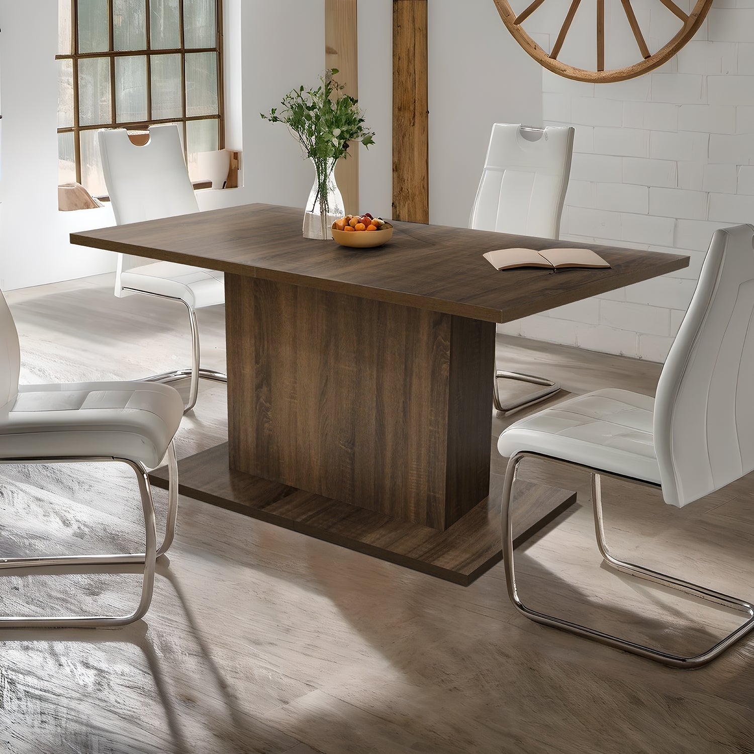 Open Box Homy Casa COFOE BROWN Dining Table "62.99" for Dining and Gathering