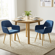 Homy Casa Cromwell Scandinavian Fabric Dining Chairs (Set of 2)