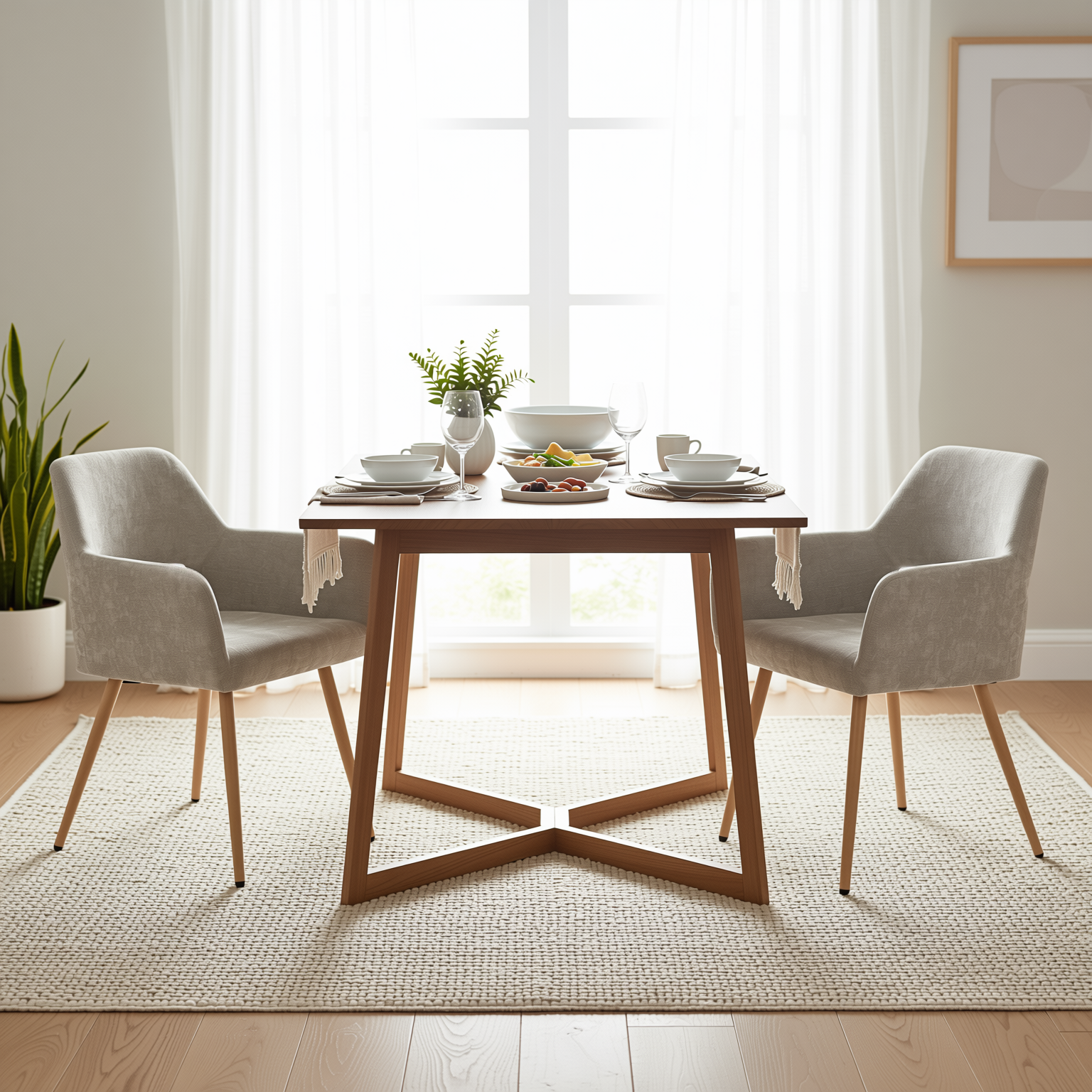 Homy Casa Cromwell Scandinavian Fabric Dining Chairs (Set of 2)