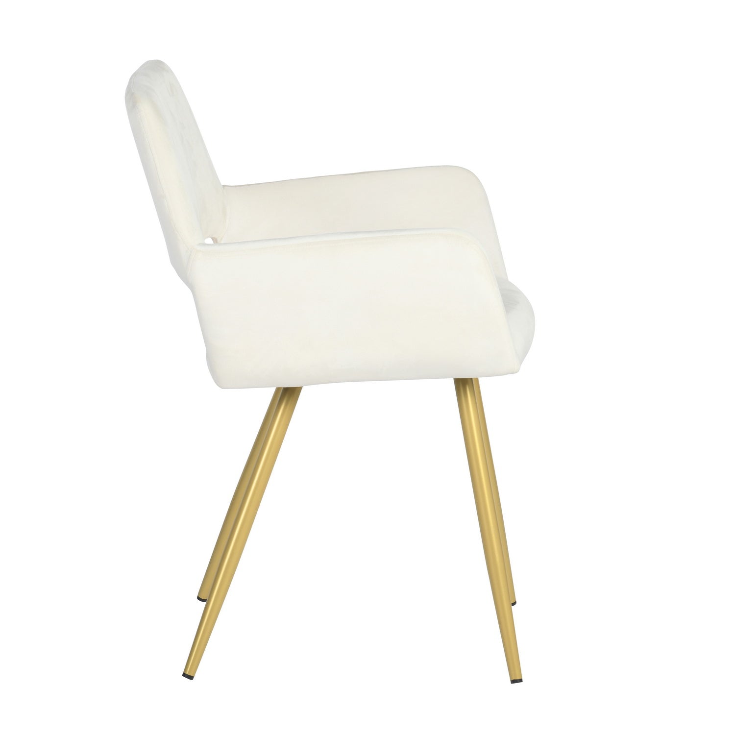 Homy Casa CRW Velvet Dining Chair with Gold Metal Legs, Ivory Beige, Open Box
