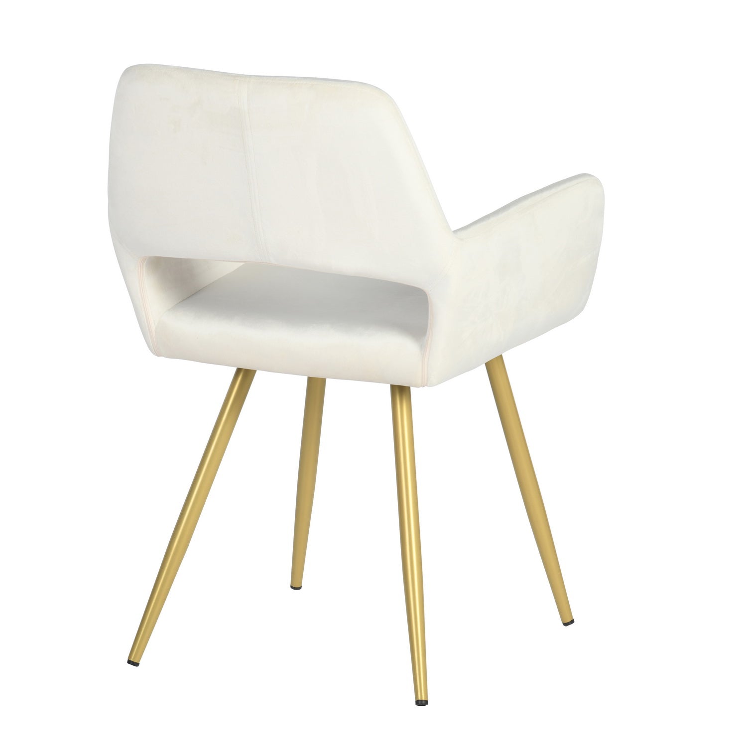 Homy Casa CRW Velvet Dining Chair with Gold Metal Legs, Ivory Beige, Open Box