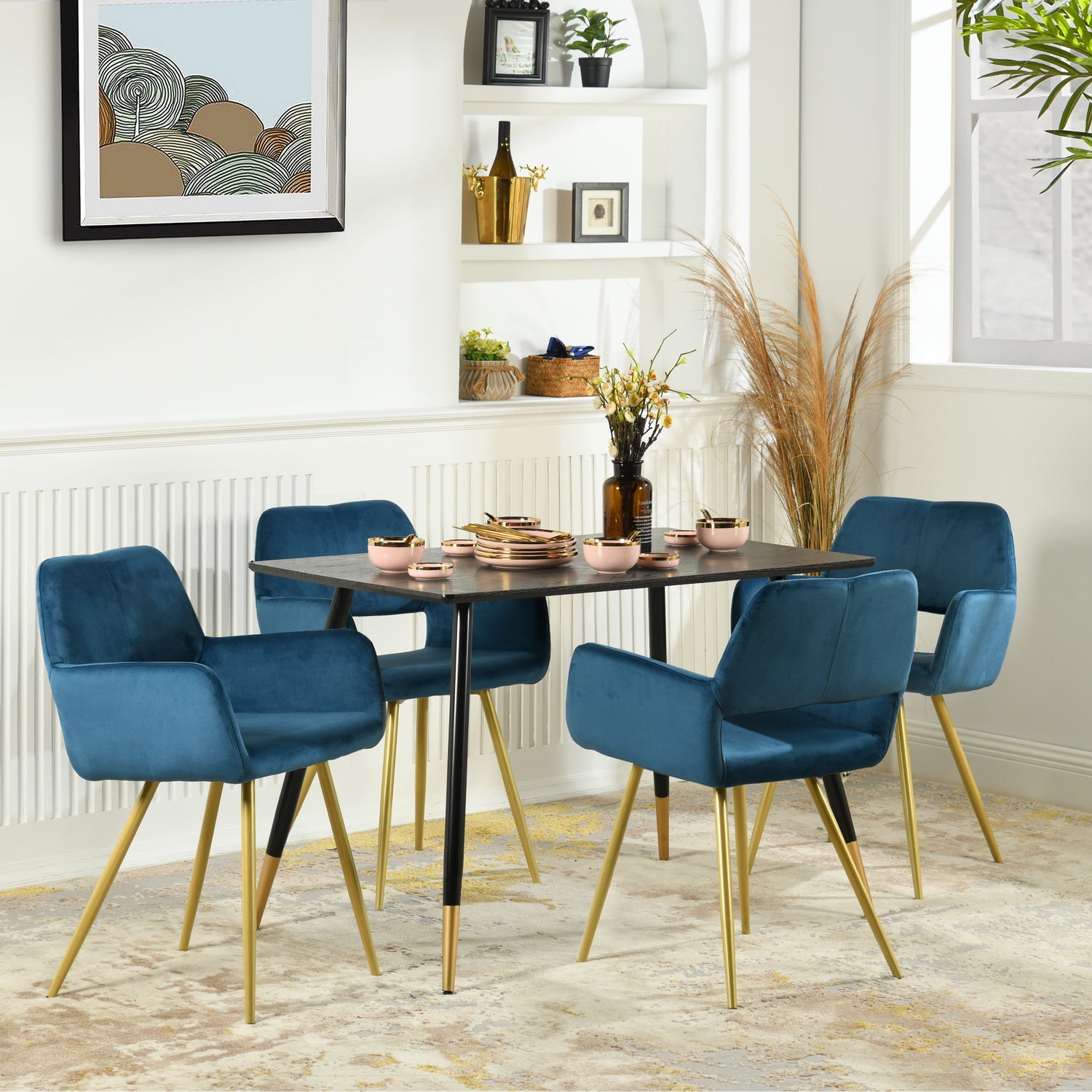 Homy Casa CRW-DC003 AGATE 2PCS Velvet Dining Chair for Kitchen and Dining Room Open Box