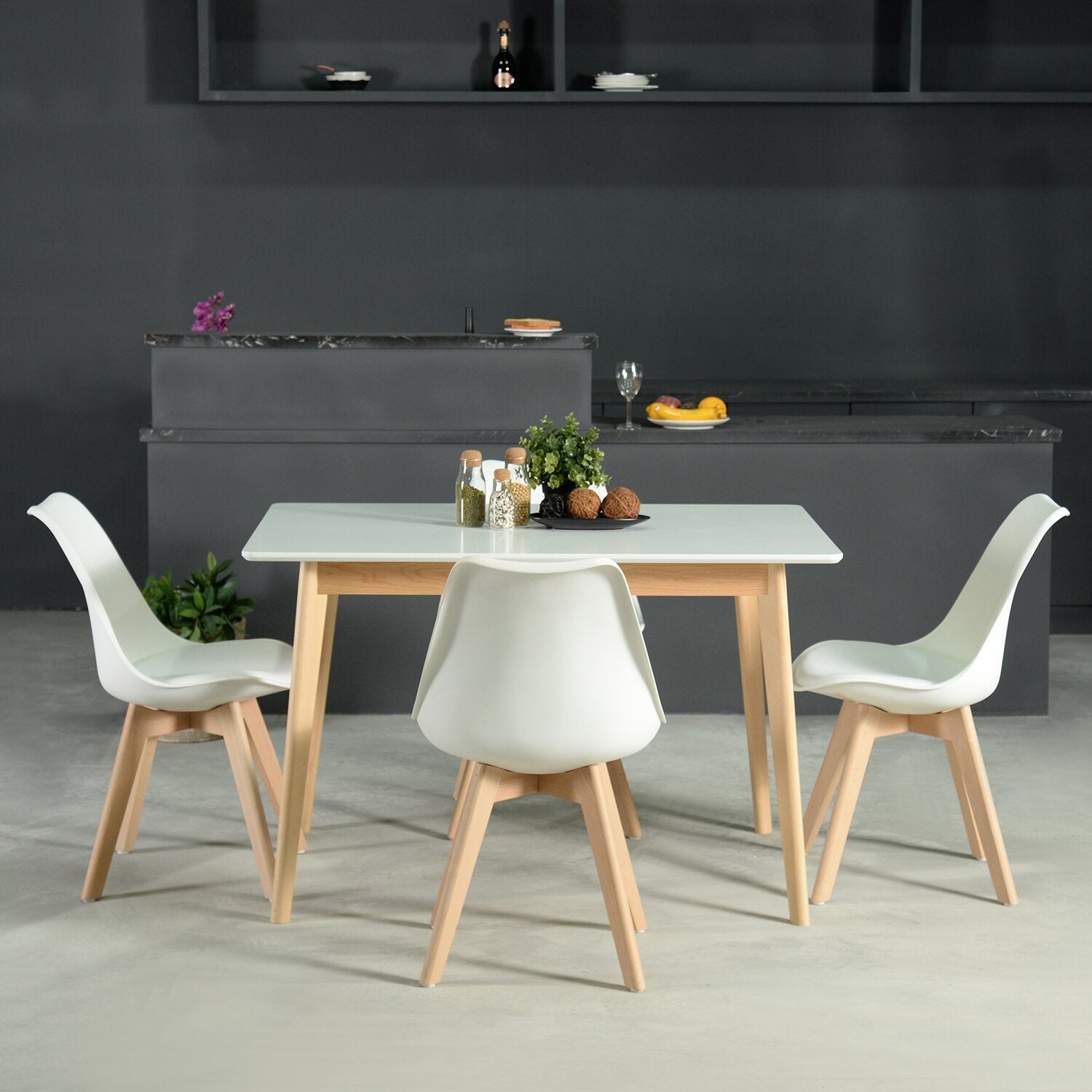 CURRENCY Mid-Century Modern Dining Table Solid legs-HomyCasa - HomyCasa