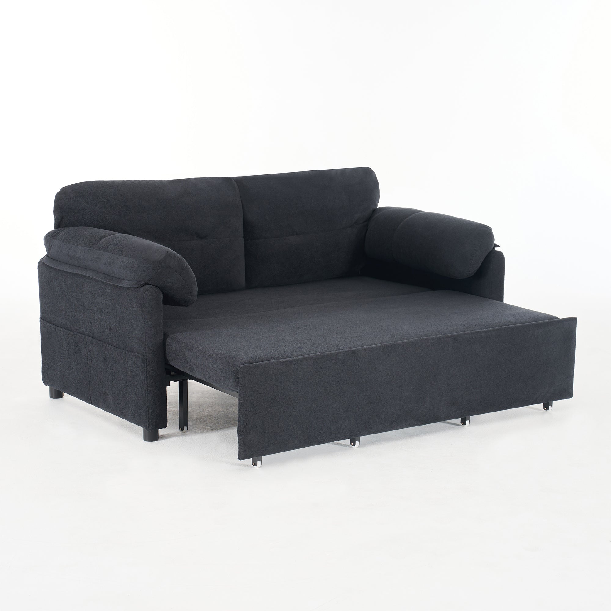 Camden 72" Modern Chenille Loveseat Sleeper Sofa Bed with Storage