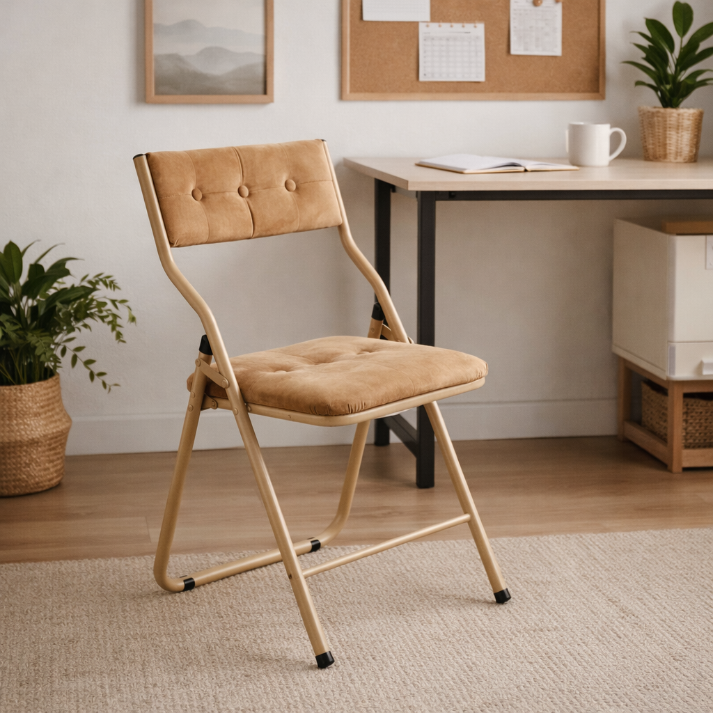 Qircuts Modern Fabric Folding Chair Set of 4