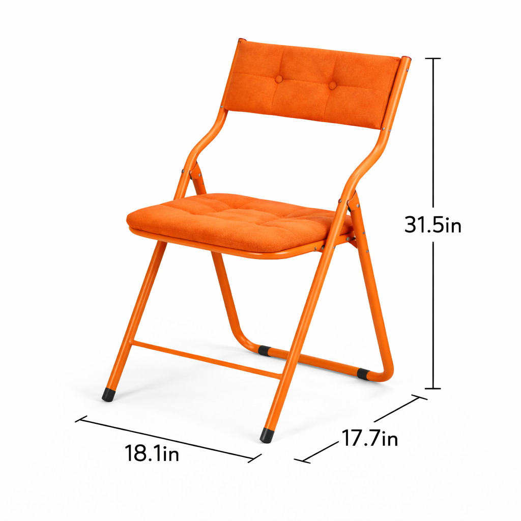 Qircuts Modern Fabric Folding Chair Set of 4