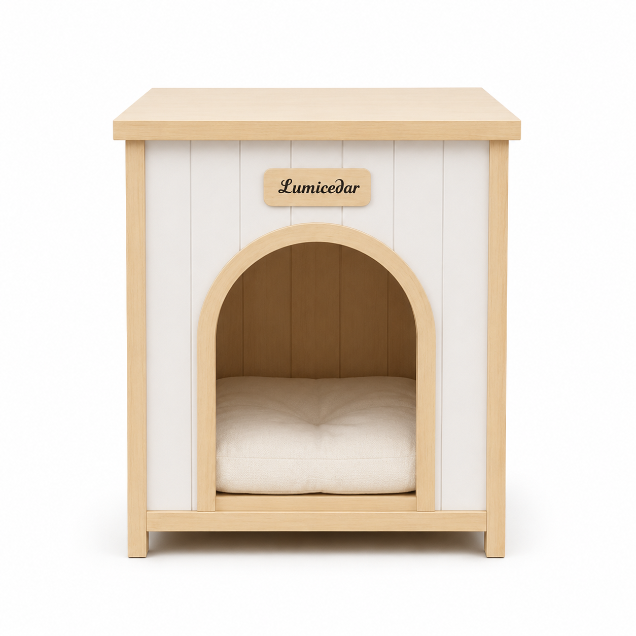 Riverview 21" Indoor Wood Pet House for Small Dogs & Cats with Cushion
