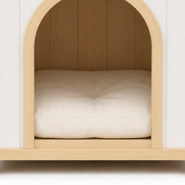 Riverview 21" Indoor Wood Pet House for Small Dogs & Cats with Cushion