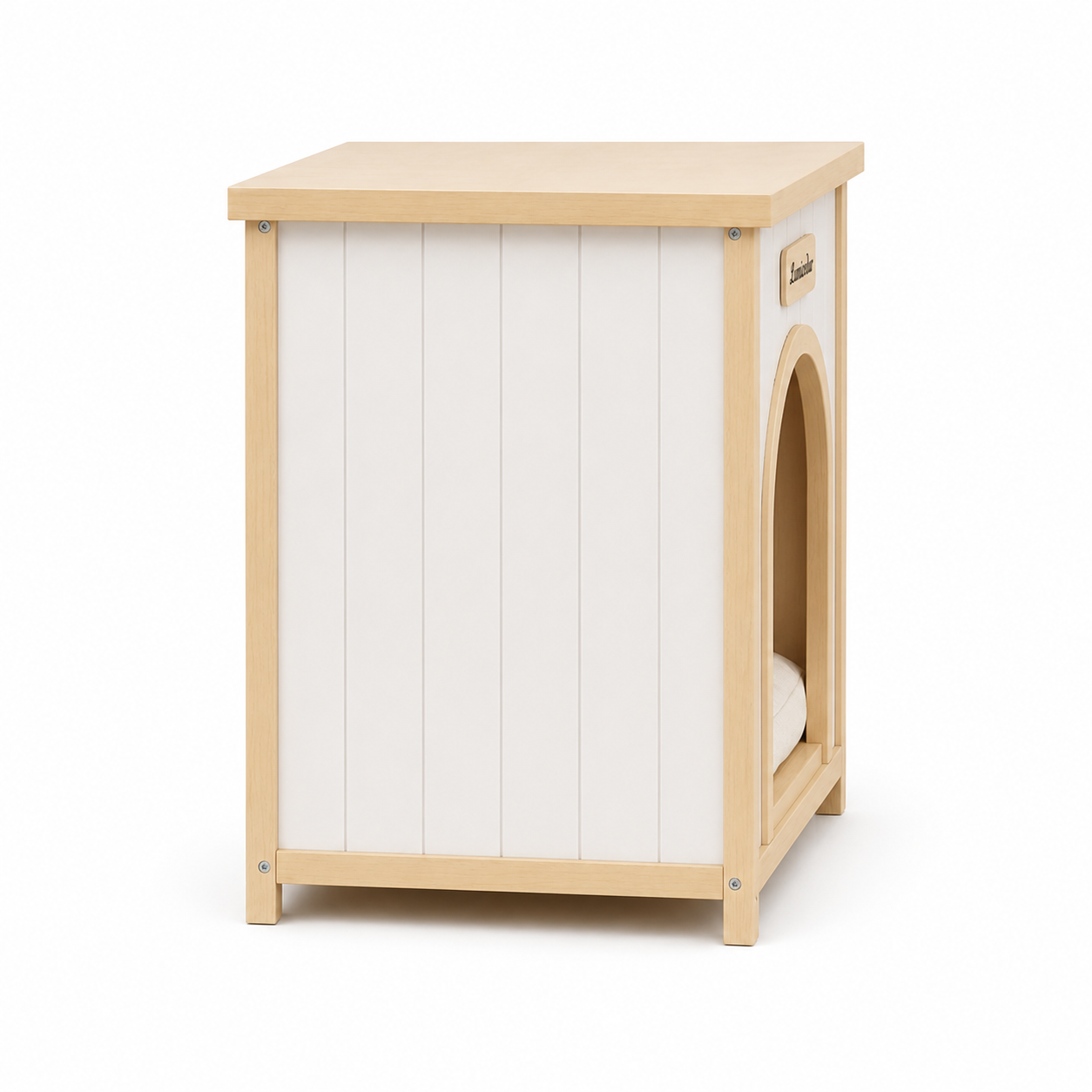 Riverview 21" Indoor Wood Pet House for Small Dogs & Cats with Cushion
