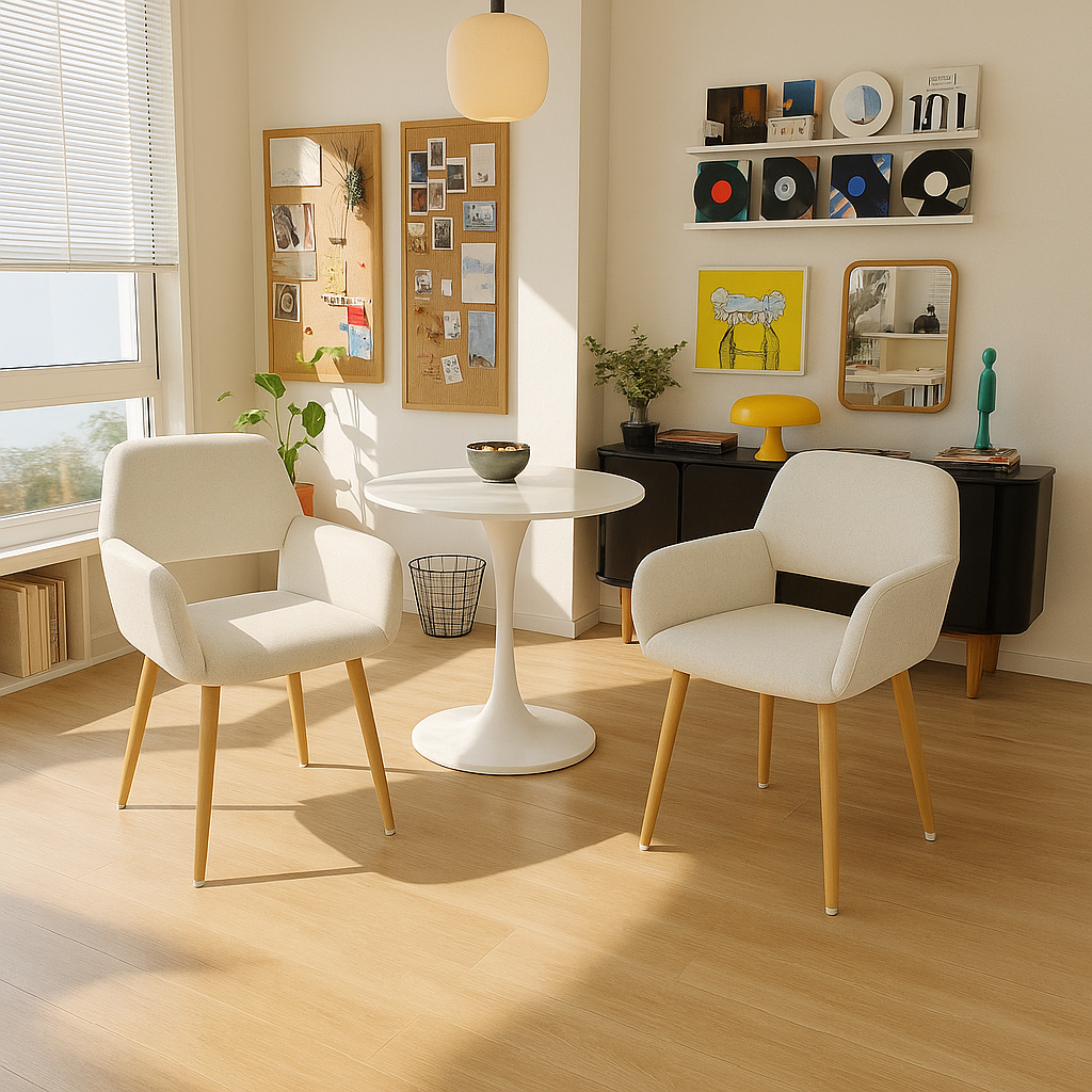 Mayfair Fabric Dining Chairs with Armrest Set of 2