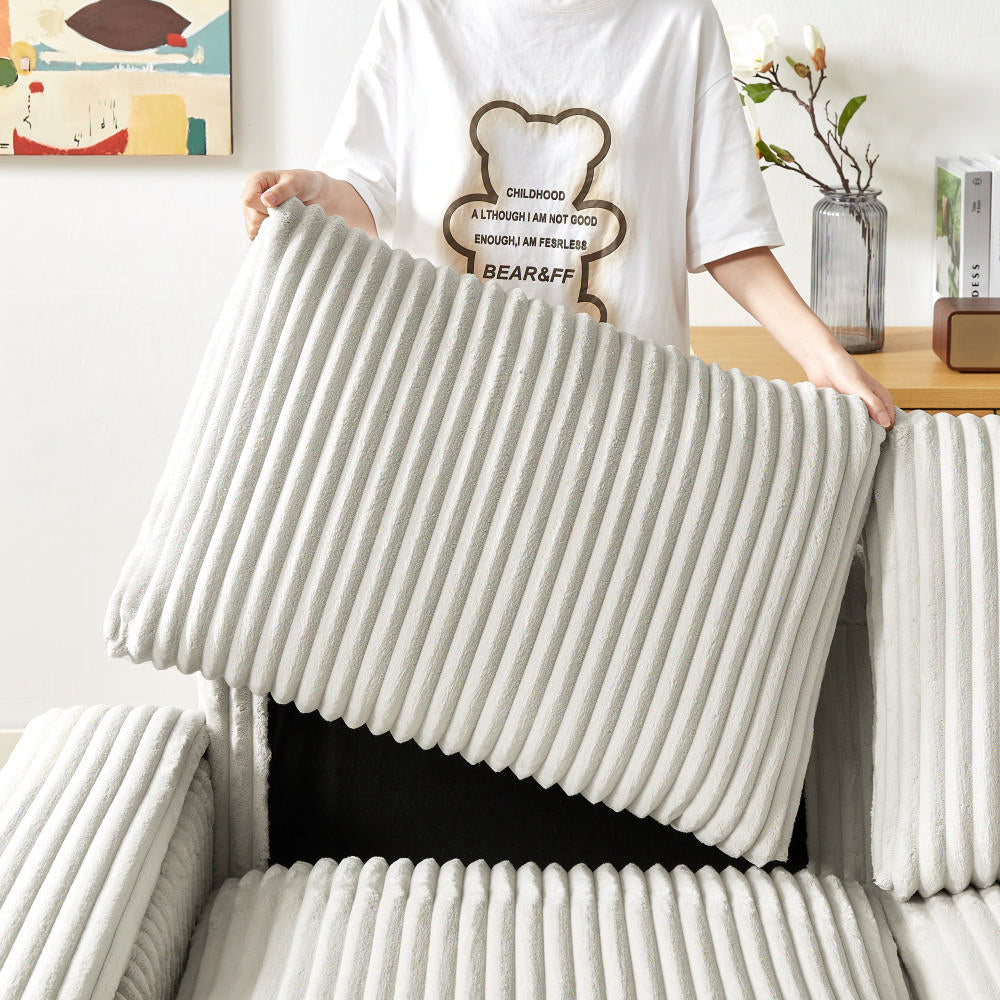 Brooklyn 71" Plush Corduroy Loveseat Sofa with Storage Armrests and USB Port