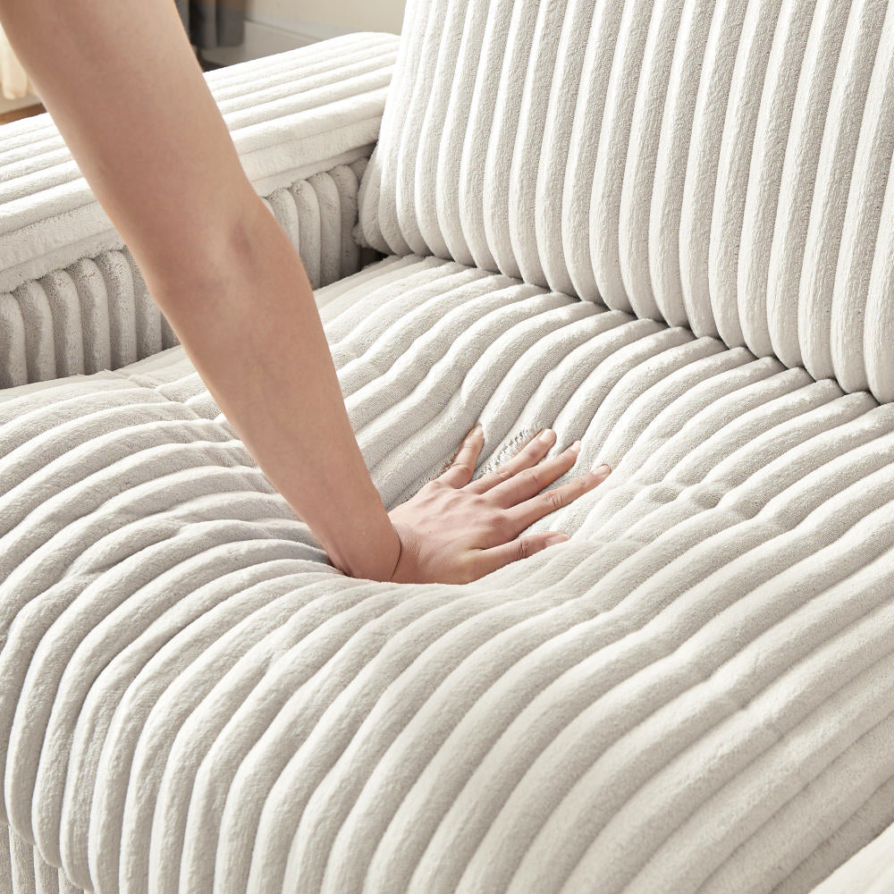 Brooklyn 71" Plush Corduroy Loveseat Sofa with Storage Armrests and USB Port