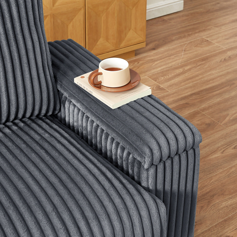 Brooklyn 71" Plush Corduroy Loveseat Sofa with Storage Armrests and USB Port