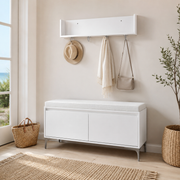 Cloakwell 39" Entryway Bench and Wall Shelf Set with Cushioned Seat