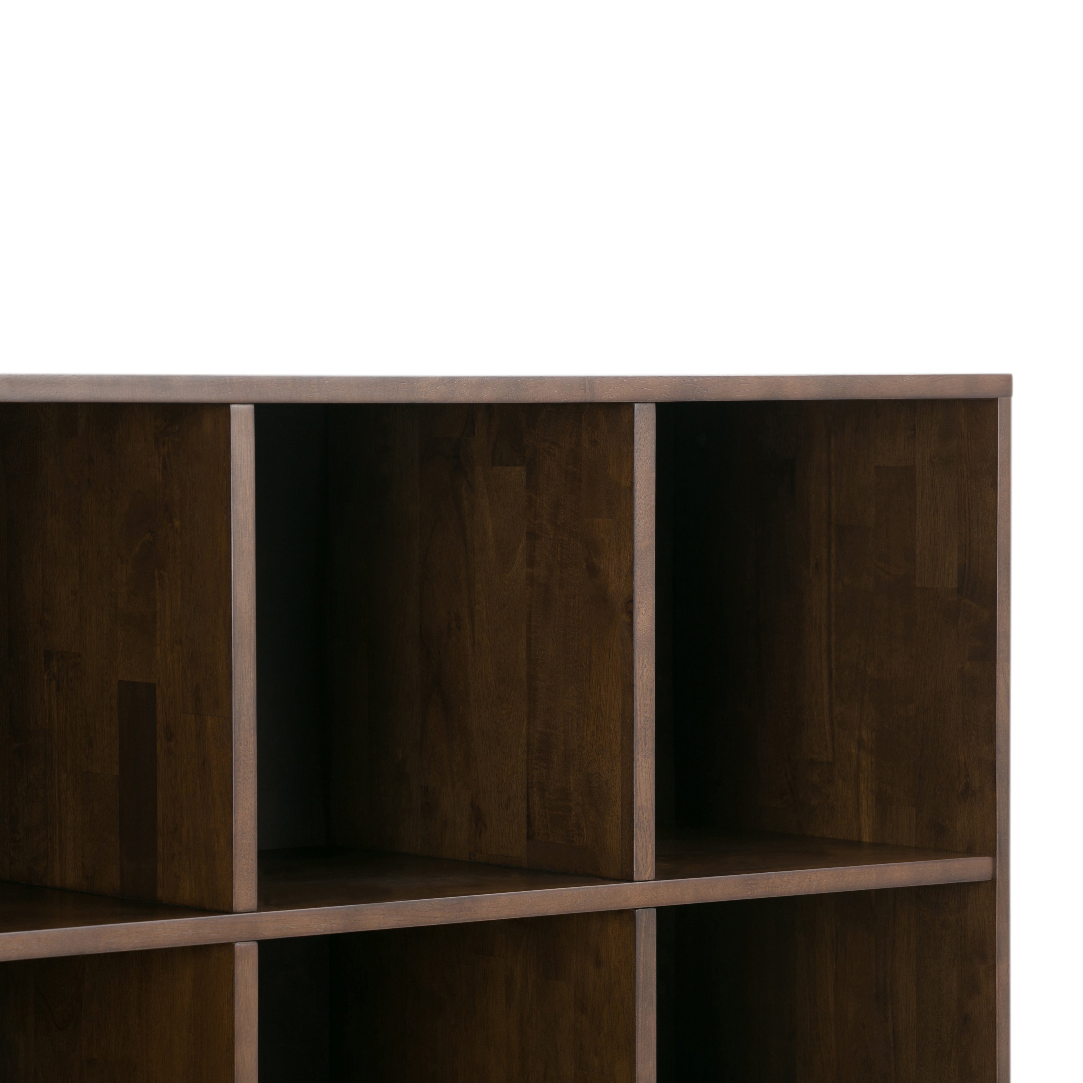 Coda 58" Solid Wood Mid-Century Cube Bookcase with 3 Drawers