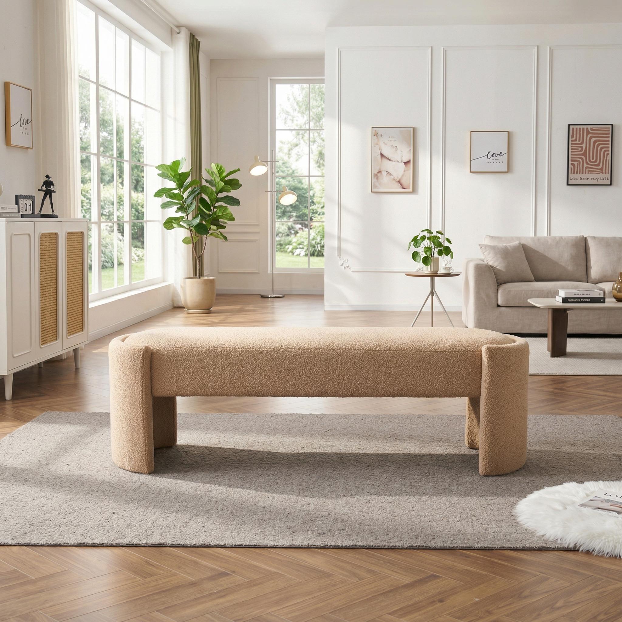 Coeur 61" Upholstered Ottoman Bench