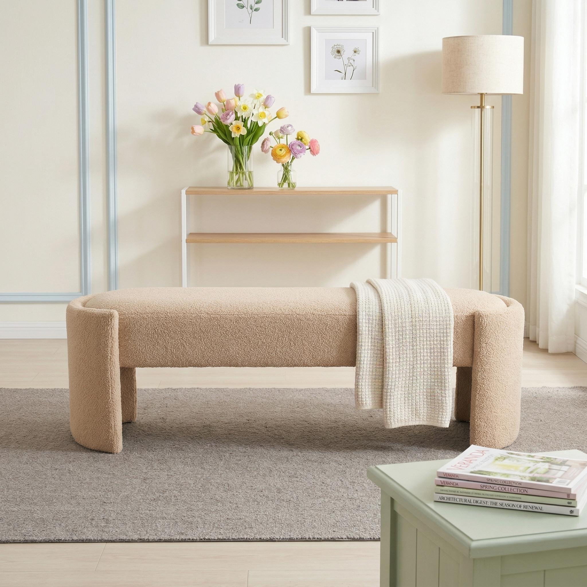 Coeur 61" Upholstered Ottoman Bench