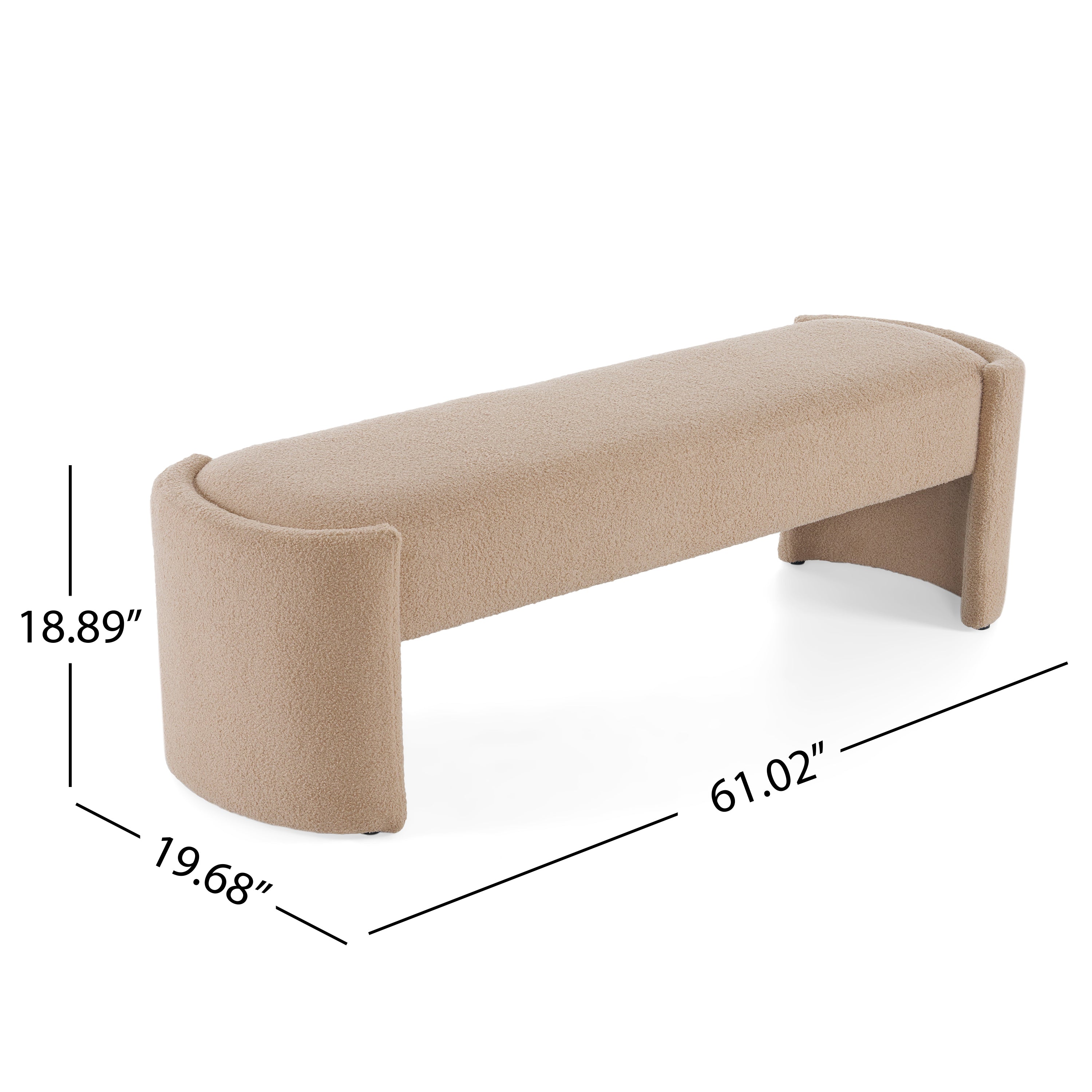 Coeur 61" Upholstered Ottoman Bench