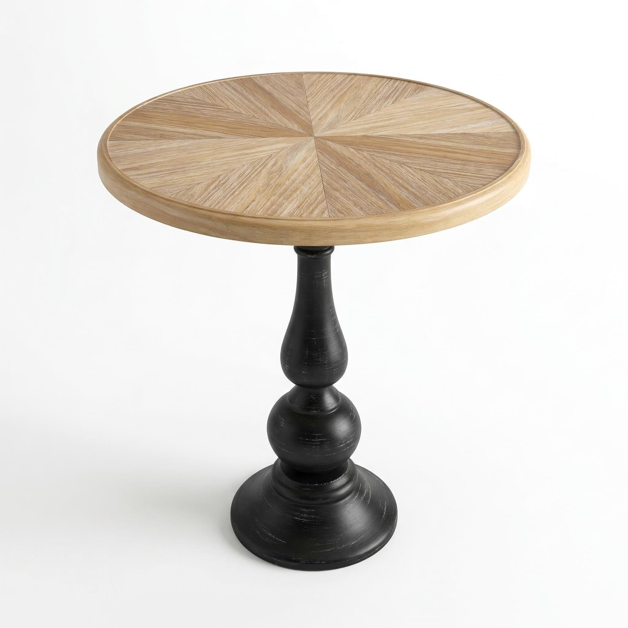 Colmar 19.9" Round Pedestal End Table with Wood Top