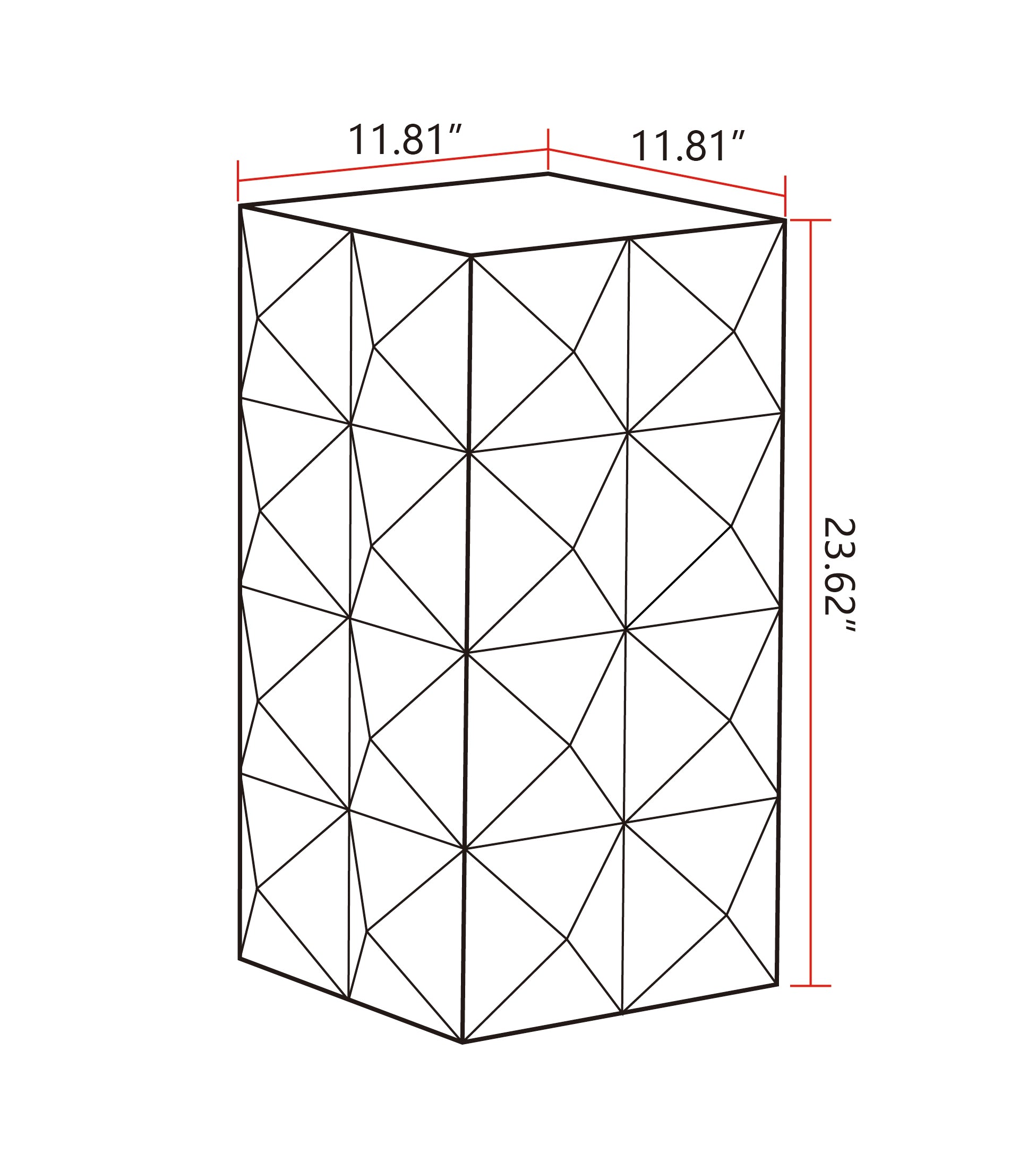Crema Modern Geometric Wood Side Table Natural End Table