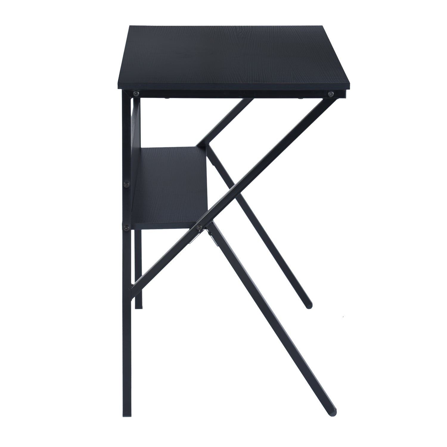 Homy Casa Dakota 40" Study Writing Table with Storage Shelf,Black