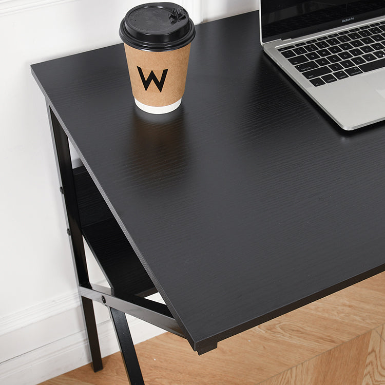 Homy Casa Dakota 40" Study Writing Table with Storage Shelf,Black