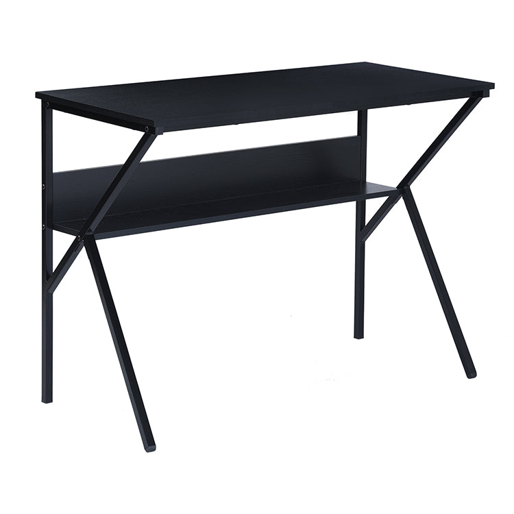 Homy Casa Dakota 40" Study Writing Table with Storage Shelf,Black