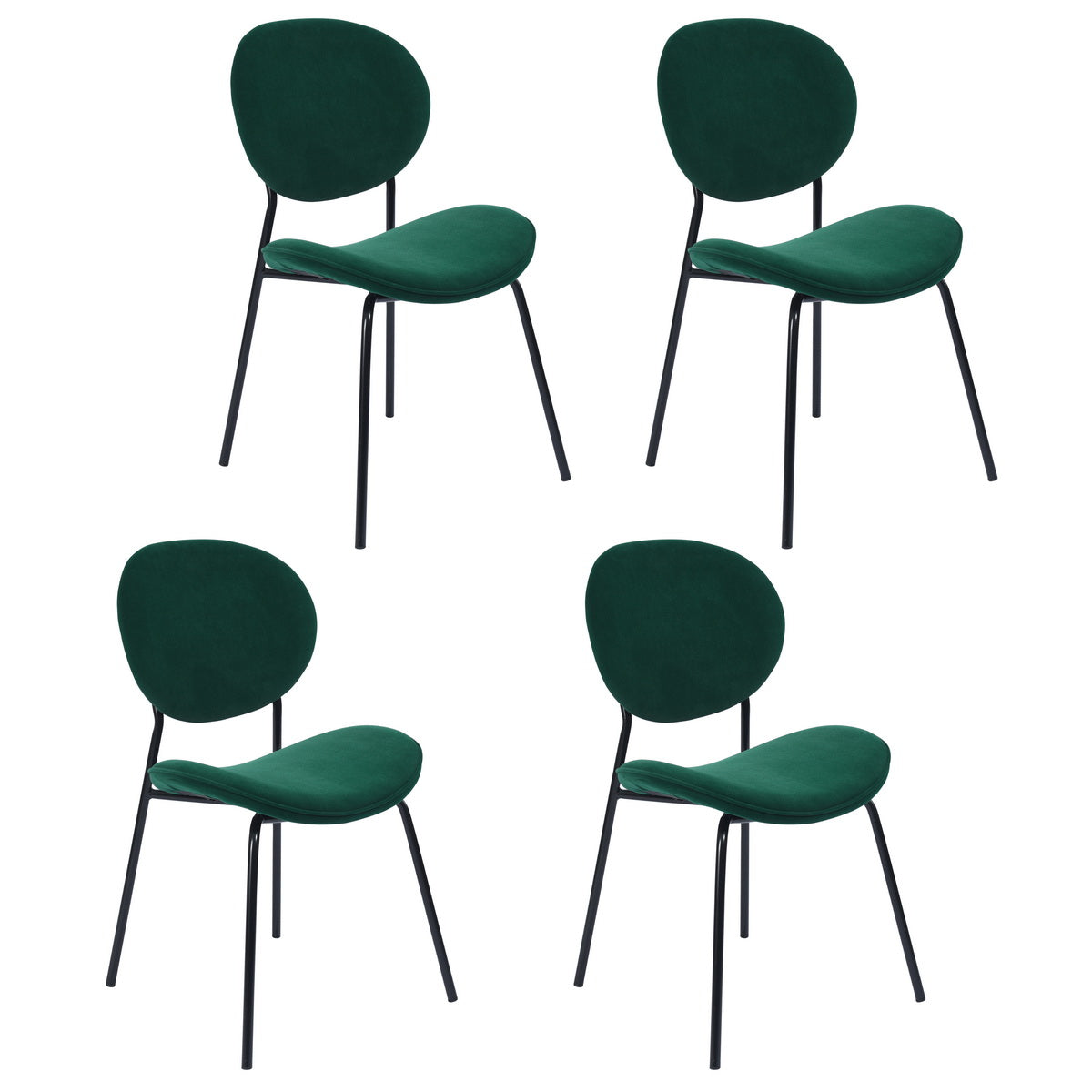 Homy Casa Darida Modern Velvet Dining Chair Set of 4, Frost Green,Open Box