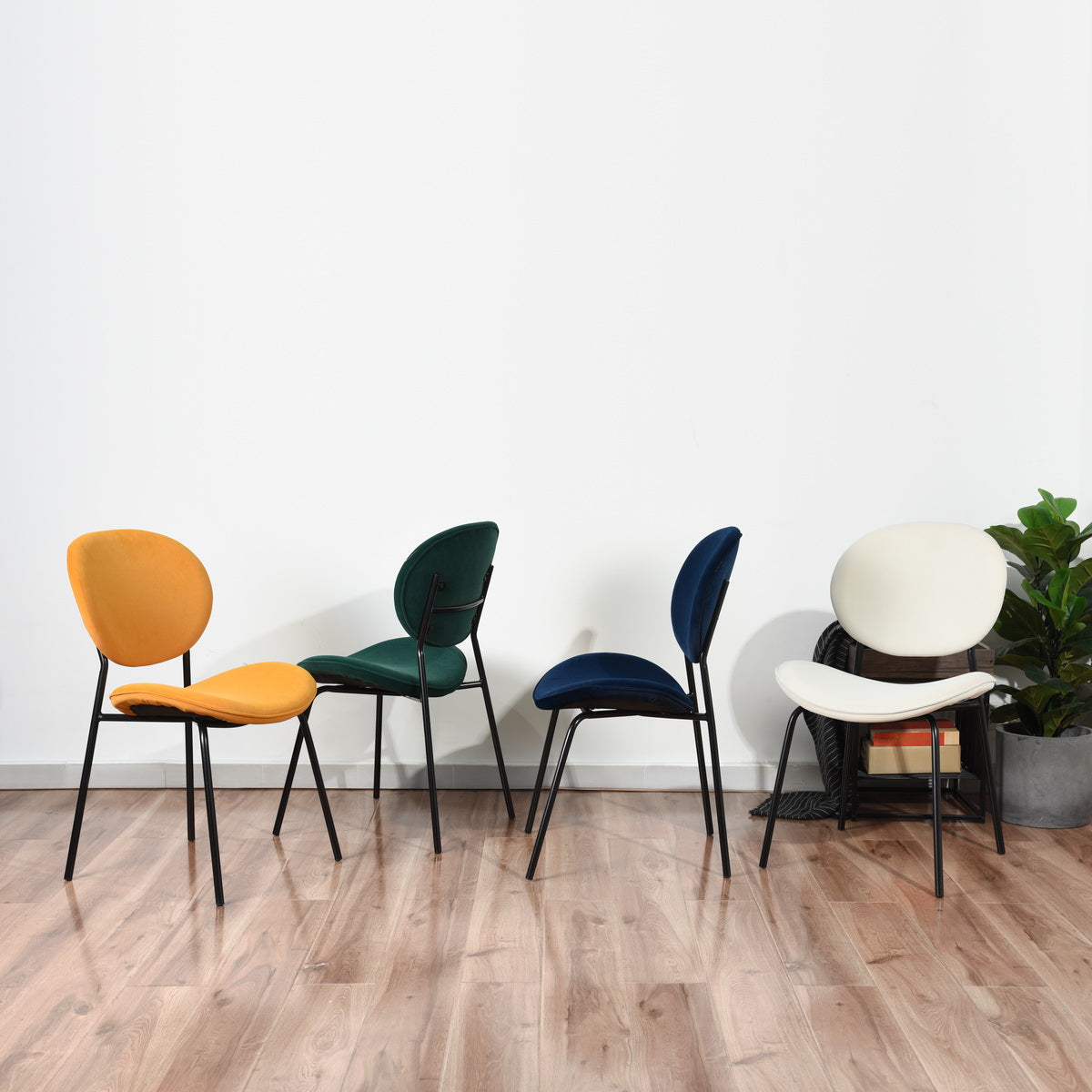 Homy Casa Darida Modern Velvet Dining Chair Set of 4, Frost Green, Open Box