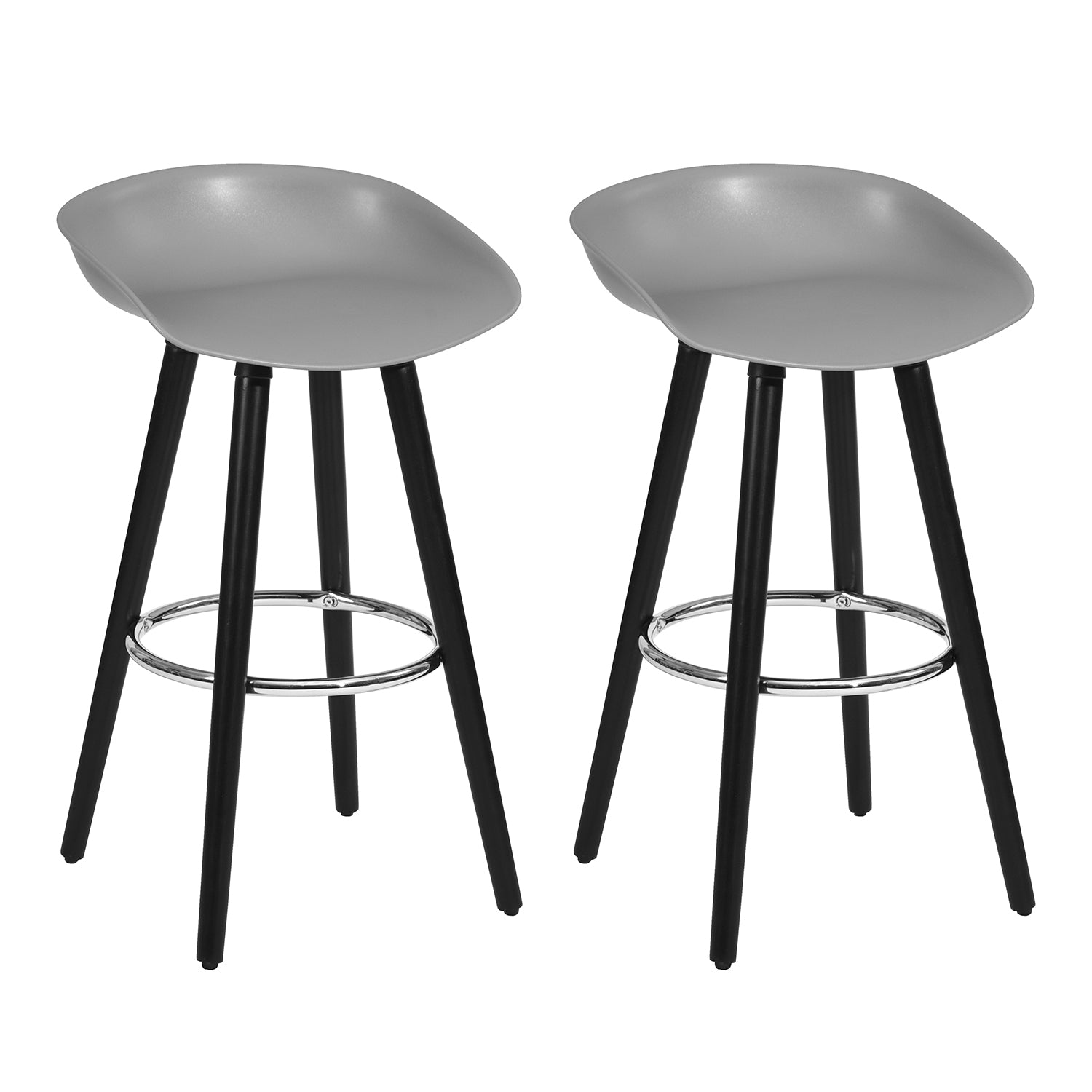 Homy Casa DEARBORN GREY BLACK LEG 2 PCS 26" Bar Stool Modern Seating Solution Open Box