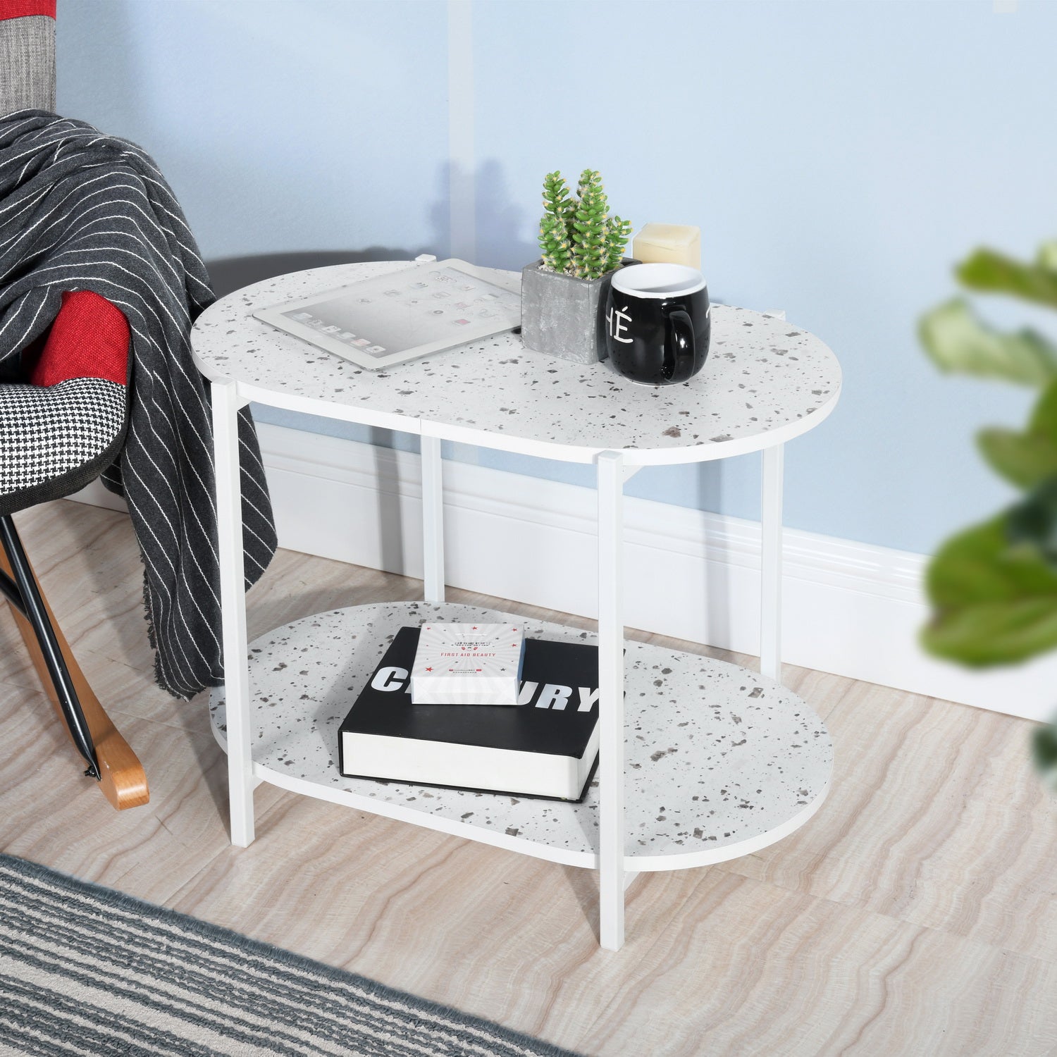 Homy Casa DELONIX 23.6" Side Table for Living Room, Bedroom, or Office Open Box