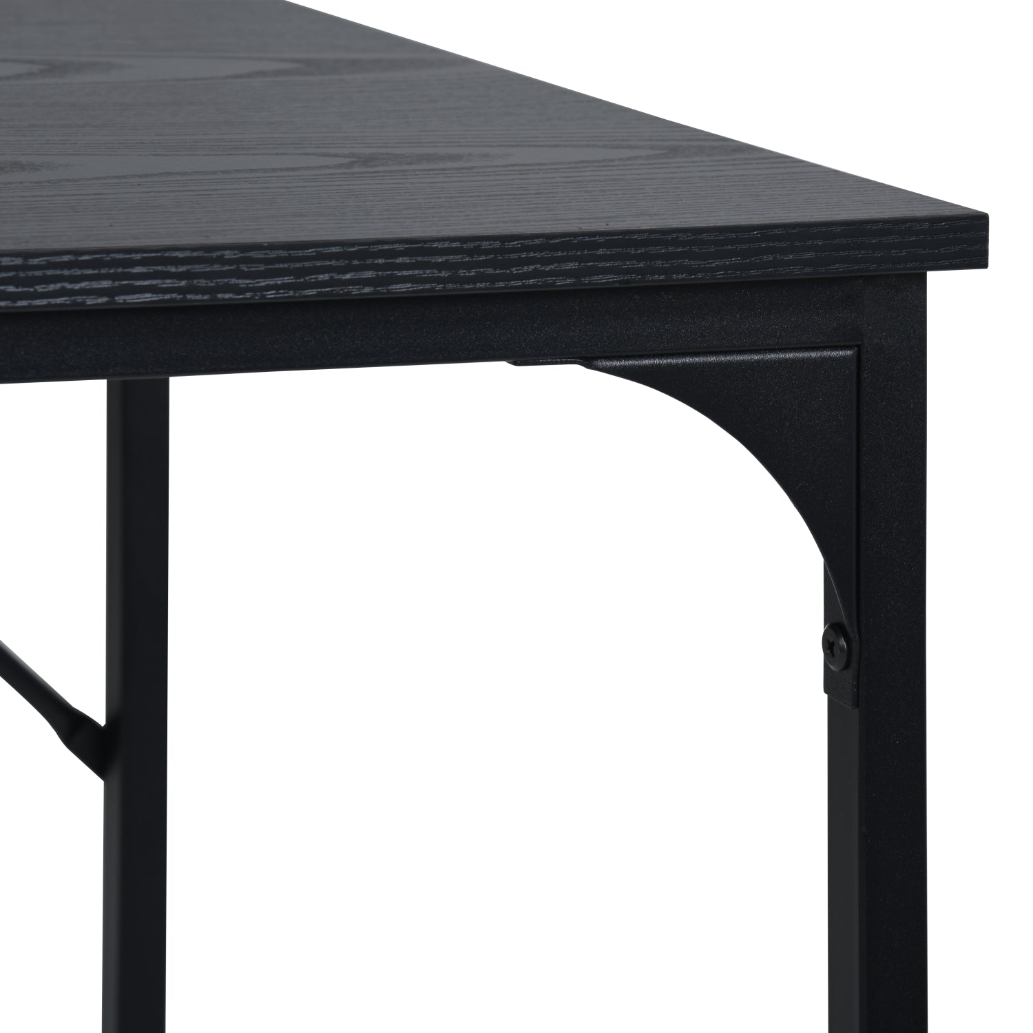 Homy Casa Dembe 55" Home Office Computer Desk with Fabric Storage Bag, Black and White