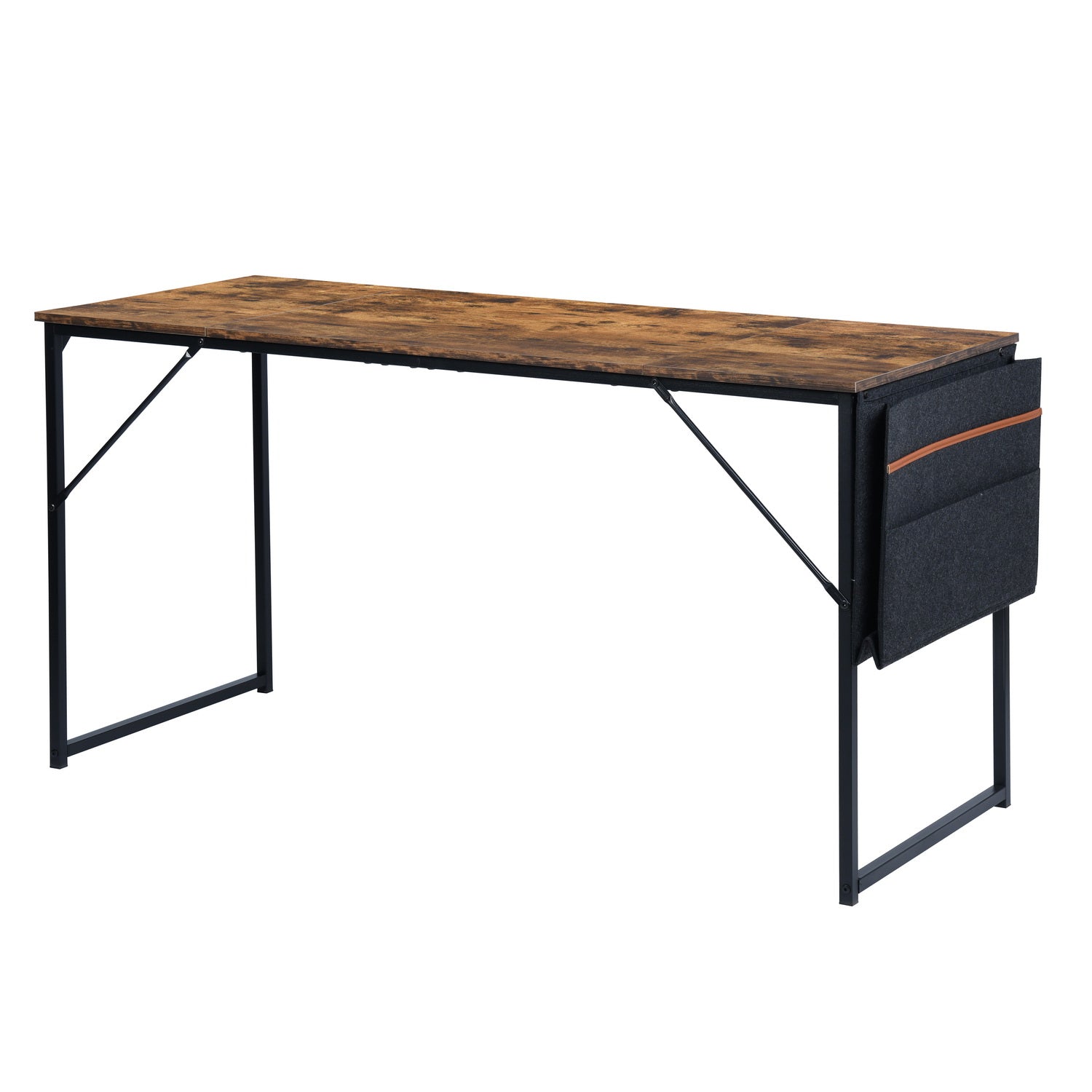 Homy Casa DEMBE KD 55" Fabric Vintage Desk for Office and Home Workspace Open Box