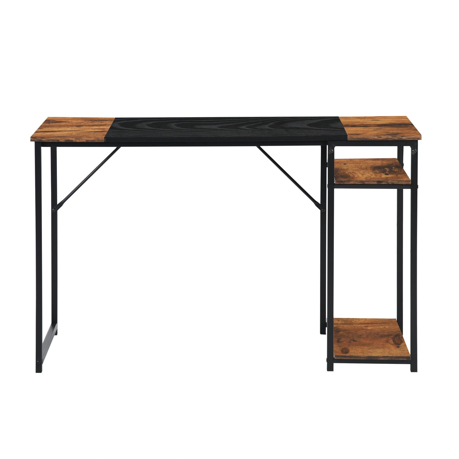 Homy Casa Dembe 47" Home Office Computer Desk with CPU Stand, Brown and Black