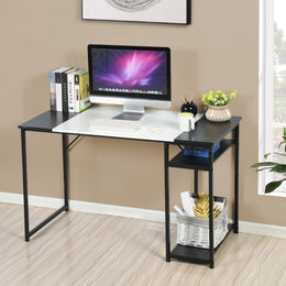 Dembe Home Office Computer Desk with CPU Stand, Black and White