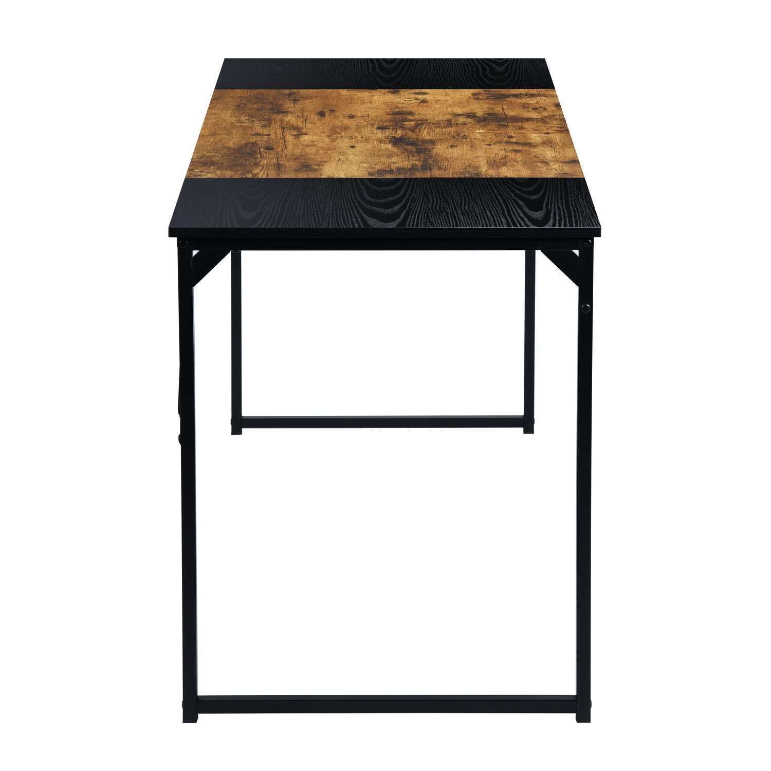 Homy Casa Dembe 55" Wooden Office Desk Computer Desk, Brown and Black