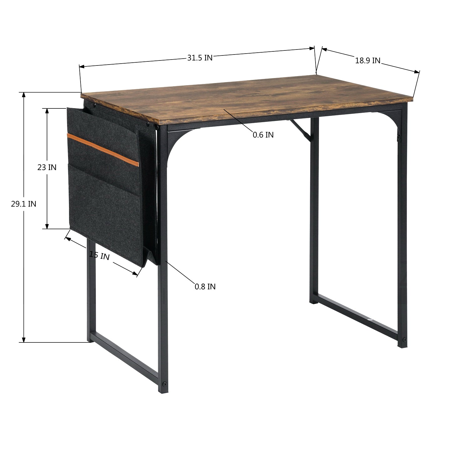 Homy Casa DEMBE+ROSS 2PC Office Furniture Set 31.5” Desk with Chenille Beige Black Office Chair Open Box