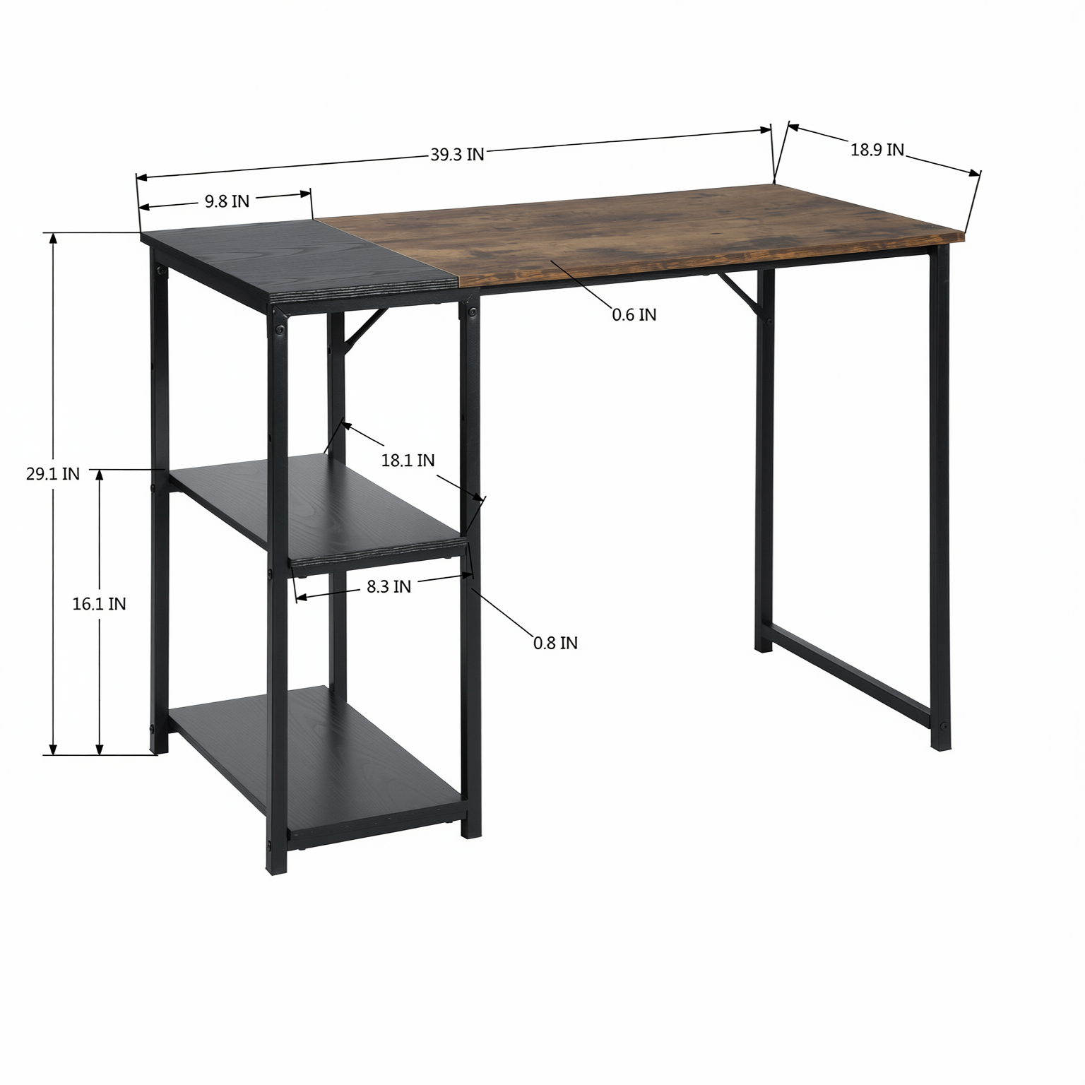 Homy Casa DEMBE 39” Multi-Purpose Desk and Storage Shelf