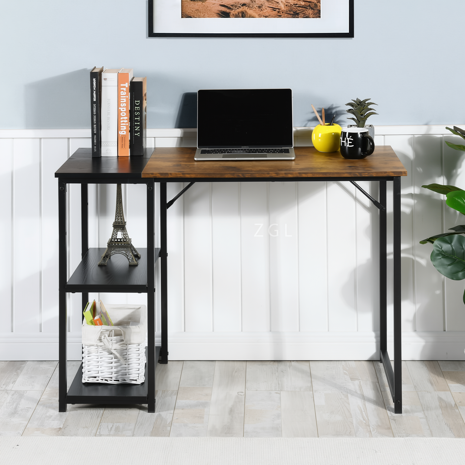 Homy Casa DEMBE 39” Multi-Purpose Desk and Storage Shelf