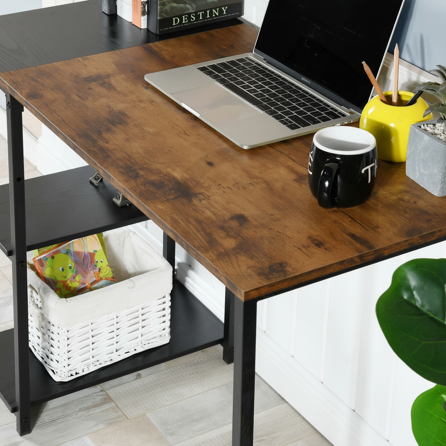 Homy Casa DEMBE 39” Multi-Purpose Desk and Storage Shelf